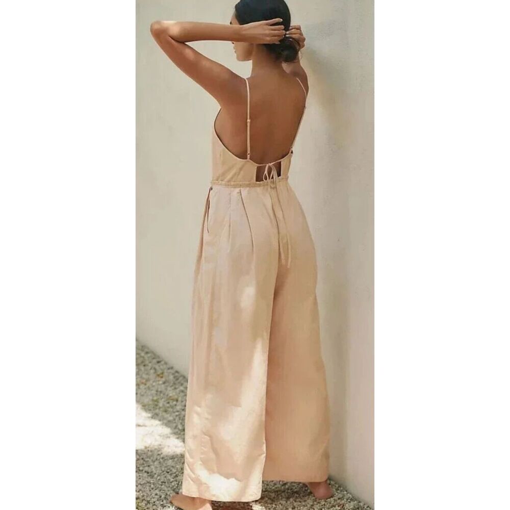 Anthropologie Solid High Tide Wide-Leg One-Piece Jumpsuit Size XS New